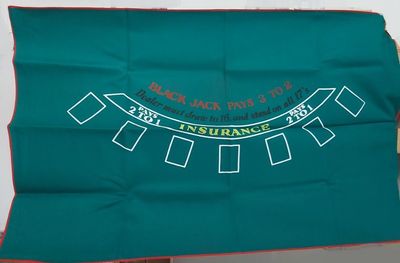 Tappeto Panno Layout Black Jack Professionale cm 100x150 Bordo Rosso Tappeto Panno Layout Black Jack Professionale cm 100x150 Bordo Rosso