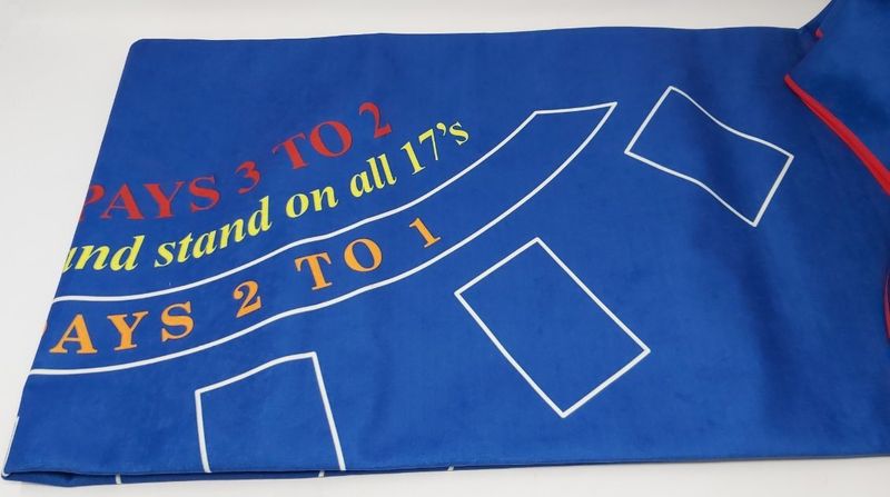 Tappeto Professionale Casinò Layout Black Jack Blu cm 150x200