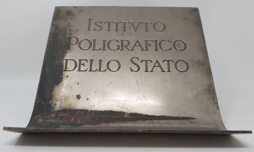 Targa Tabella Insegna Cartello Istituto Poligrafico dello Stato in Ferro Vintage Raro Targa Tabella Insegna Cartello Istituto Poligrafico dello Stato in Ferro Vintage Raro