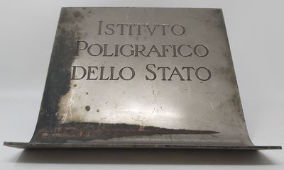 Targa Tabella Insegna Cartello Istituto Poligrafico dello Stato in Ferro Vintage Raro Targa Tabella Insegna Cartello Istituto Poligrafico dello Stato in Ferro Vintage Raro