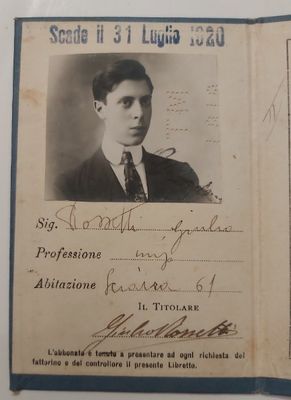 Tessera Azienda delle Tramvie Libretto di Riconoscimento 1919 Tessera Azienda delle Tramvie Libretto di Riconoscimento 1919