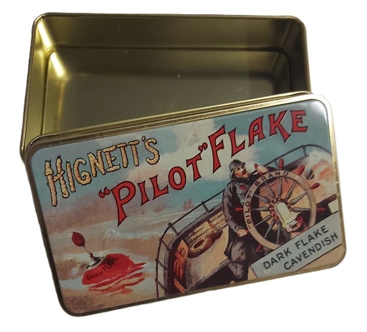 Tobacciana Scatola VUOTA Metallo Tin Box Hignett’s Pilot Flake Tobacco