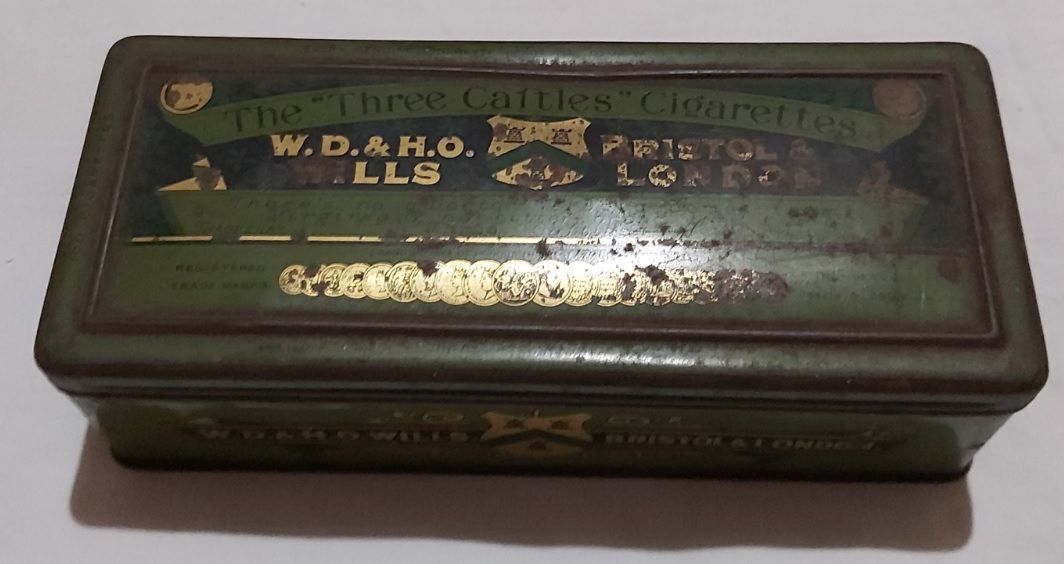 Tobacciana Scatola VUOTA Latta Tabacco Tobacco Tin Box The Three Castles Cigarettes Tobacciana Scatola VUOTA Latta Tabacco Tobacco Tin Box The Three Castles Cigarettes