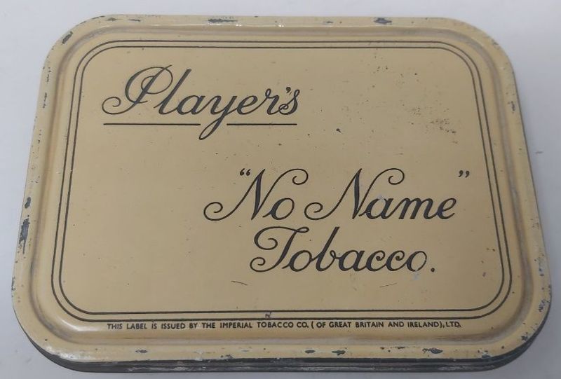 Tobacciana Scatola VUOTA Latta Tabacco Player's No Name Tobacco Tin Box