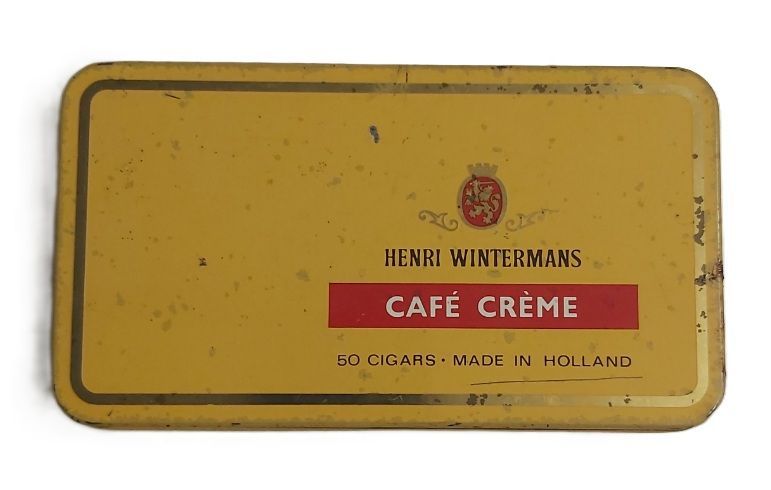 Tobacciana Scatola VUOTA Metallo Tin Box Henri Wintermans Cafè Creme 50 Sigaretti Tobacciana Scatola VUOTA Metallo Tin Box Henri Wintermans Cafè Creme 50 Sigaretti