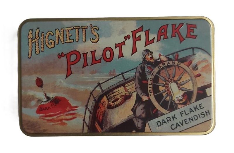 Tobacciana Scatola VUOTA Metallo Tin Box Hignett’s Pilot Flake Tobacco