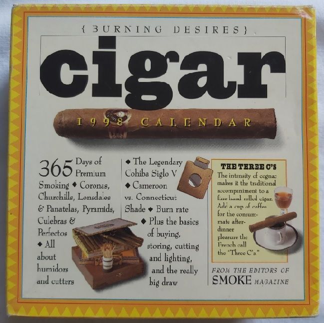 Tobacciana Calendario Giornaliero Sigaro 1998 Page a Day Calendar Cigar 365 Smokes