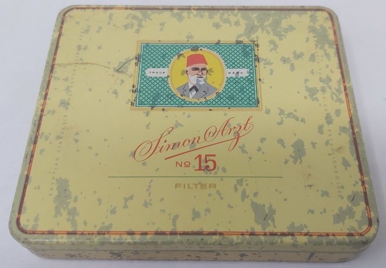 Tobacciana Scatola VUOTA Latta Tabacco Tin Box Simon Arzt n° 15 Filter