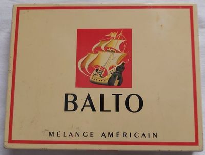 Tobacciana Scatola VUOTA Latta Tabacco Sigarette Balto Mélange Américain 50 Cigarettes Tobacciana Scatola VUOTA Latta Tabacco Sigarette Balto Mélange Américain 50 Cigarettes