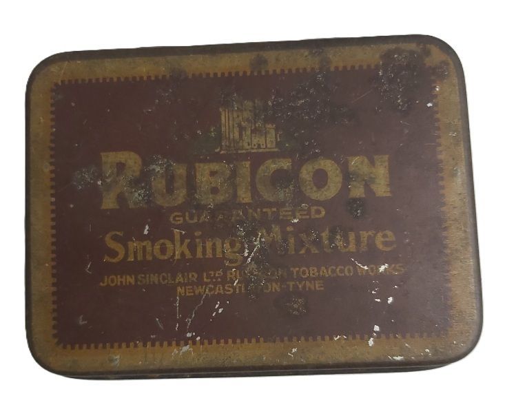 Tobacciana Scatola VUOTA Metallo Tin Box Rubicon Smoking Mixture Tobacciana Scatola VUOTA Metallo Tin Box Rubicon Smoking Mixture