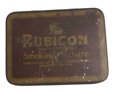 Tobacciana Scatola VUOTA Metallo Tin Box Rubicon Smoking Mixture