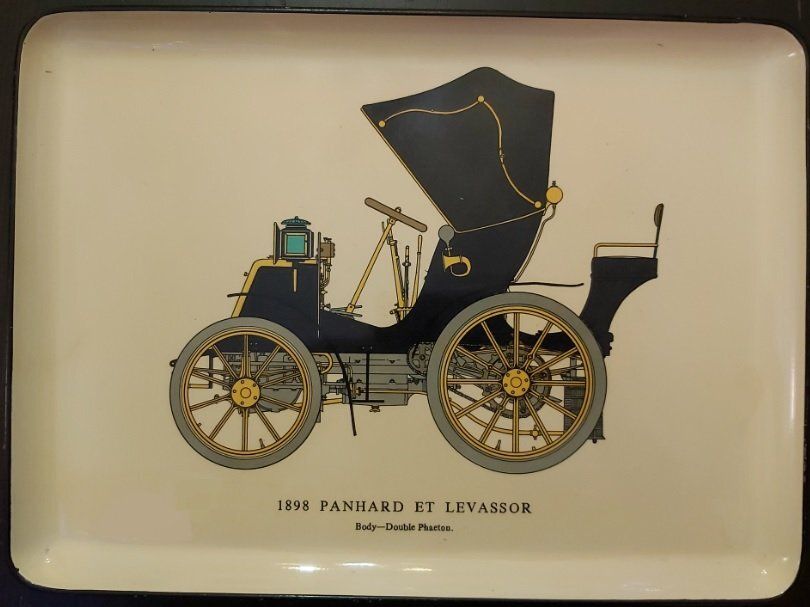 Vassoio Tray Lacca Giapponese Panhard et Levassor Body-Double Phaeton 1898 Shinko 1965 Vassoio Tray Lacca Giapponese Panhard et Levassor Body-Double Phaeton 1898 Shinko 1965