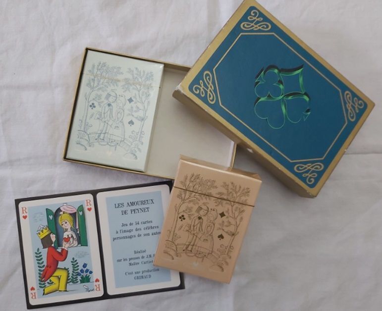 Mazzo di Carte da Gioco Ramino Les Amoureux de Raymond Peynet Grimaud anno 1974