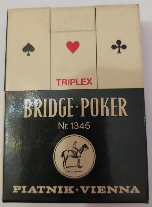 Mazzo di Carte Poker Triplex Bridge-Poker Nr 1345 Piatnik Vienna
