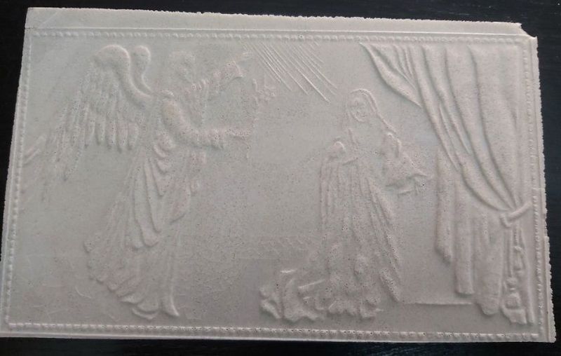 Oplatek Ostia Polacca Religiosa Cialda Comunione Ecclesiastica 1975 l’Annunciazione Arcangelo Gabriele OPK1