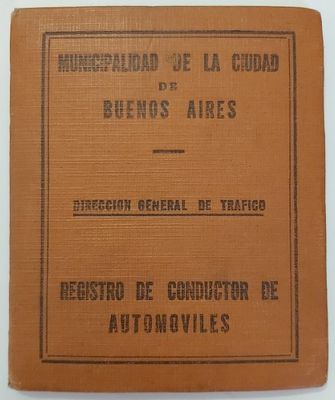 Patente di Guida Municipalidad de la Ciudad de Buenos Aires 1930 Vintage Patente di Guida Municipalidad de la Ciudad de Buenos Aires 1930 Vintage