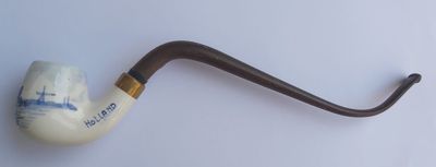 Pipa Porcellana Olandese Bocchino Ebanite Speciale Zenith Gouda Holland Vintage Pipa Porcellana Olandese Bocchino Ebanite Speciale Zenith Gouda Holland Vintage