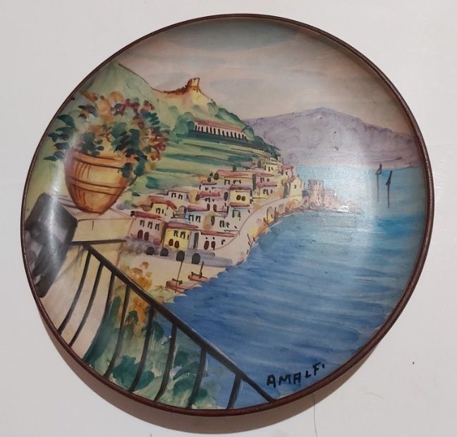 Piatto da Muro Parete Souvenir Amalfi Dipinto a Mano Vintage Collezione Piatto da Muro Parete Souvenir Amalfi Dipinto a Mano Vintage Collezione