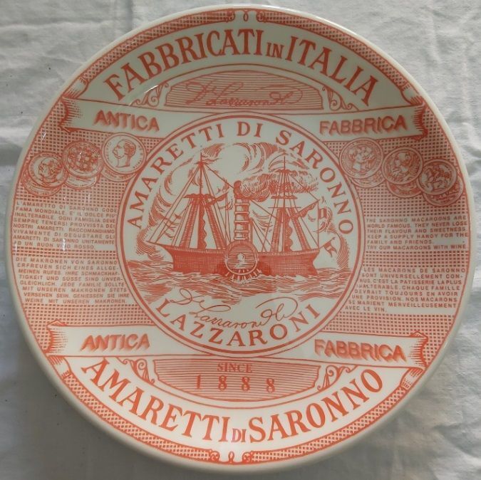 Piatto Ceramica a Muro Edizione Limitata Lazzaroni Antica Fabbrica Amaretto di Saronno