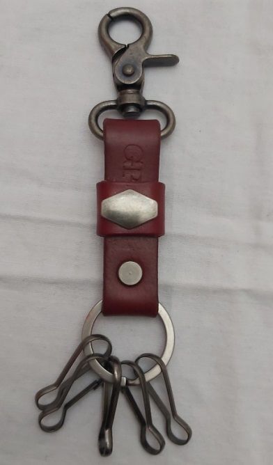 Portachiavi Ottone Brunito Cuoio Bordeaux 5 ganci Greenwich Polo Club Portachiavi Ottone Brunito Cuoio Bordeaux 5 ganci Greenwich Polo Club