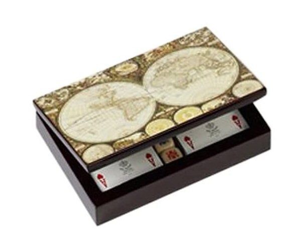 Portacarte Dal Negro 2 Mazzi Poker Mappamondo Antico Portacarte Dal Negro 2 Mazzi Poker Mappamondo Antico
