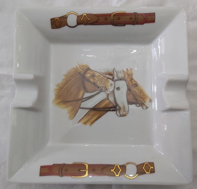 Posacenere 3 Cavalli con Briglie Limoges France Cendrier Ashtray Posacenere 3 Cavalli con Briglie Limoges France Cendrier Ashtray