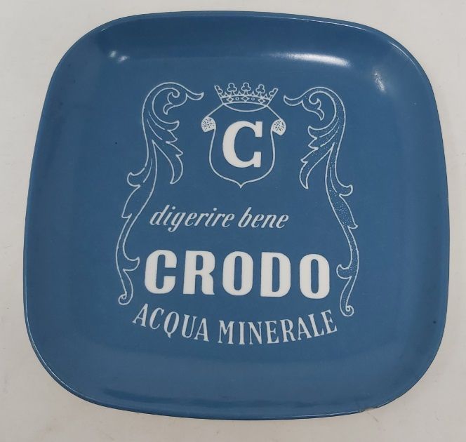 Posacenere Rendiresto Pubblicitario in Melamina Crodo Acqua Minerale Anni ’50 Posacenere Rendiresto Pubblicitario in Melamina Crodo Acqua Minerale Anni ’50