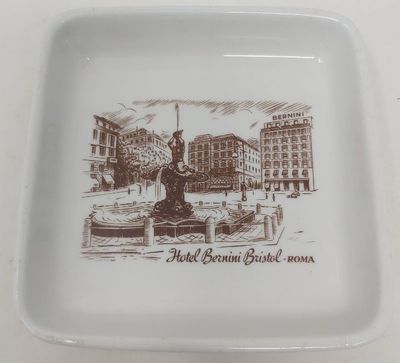 Posacenere Pubblicitario Portacenere Hotel Bernini Bristol Roma Anni ’50 Richard Ginori