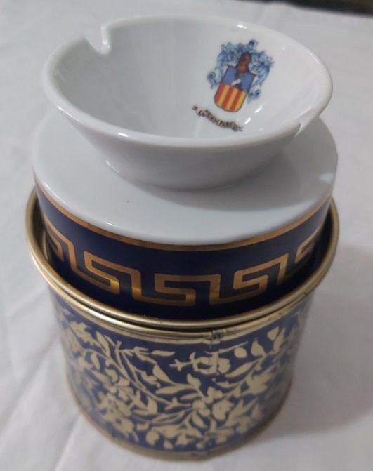 Posacenere Campari Modello Liberty Latta e Ceramica Vintage Posacenere Campari Modello Liberty Latta e Ceramica Vintage