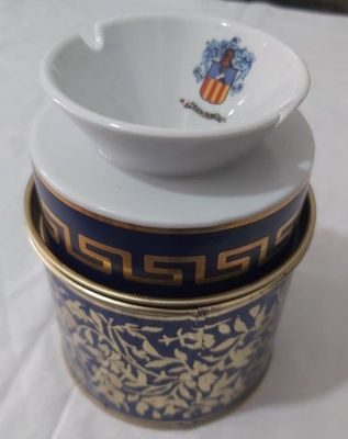 Posacenere Campari Modello Liberty Latta e Ceramica Vintage Posacenere Campari Modello Liberty Latta e Ceramica Vintage