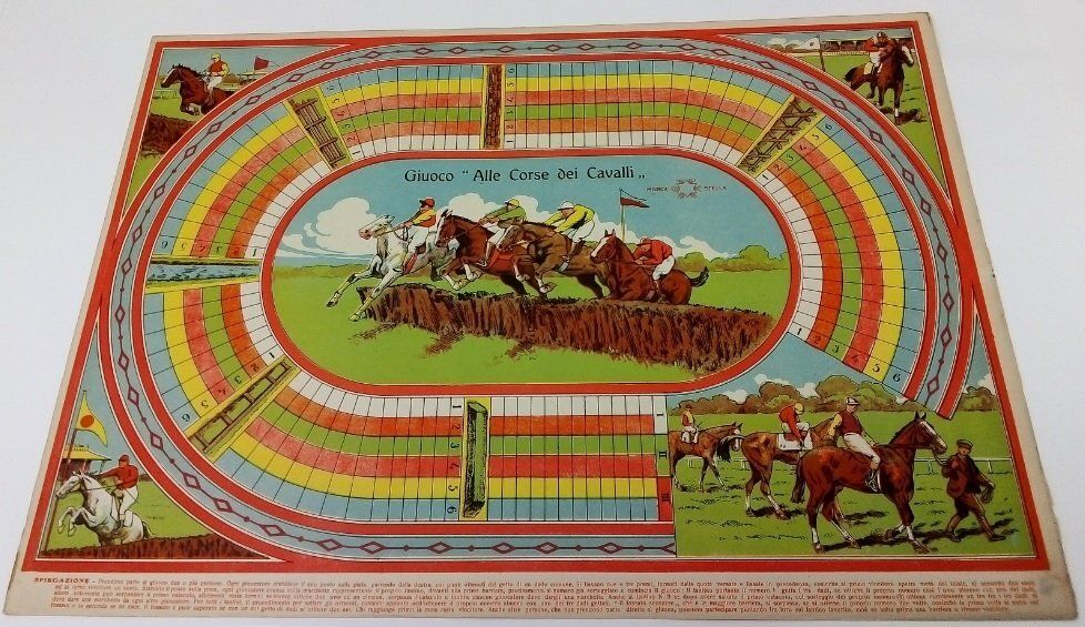 Poster Gioco Corsa Cavalli Marca Stella 1950 Poster Gioco Corsa Cavalli Marca Stella 1950