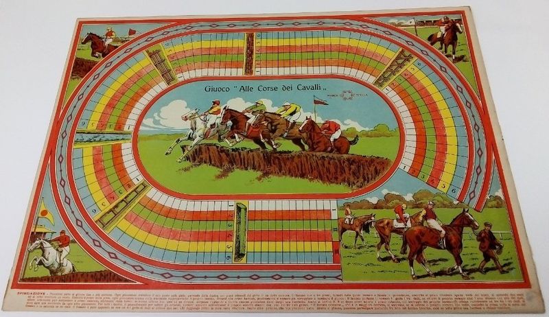 Poster Gioco Corsa Cavalli Marca Stella 1950