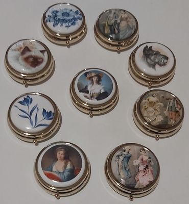 Posacenere Tascabili da Viaggio da Borsetta Metallo Placca Ceramica Posacenere Tascabili da Viaggio da Borsetta Metallo Placca Ceramica