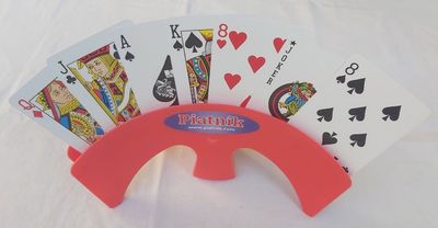 Reggicarte Portacarte Forma Ventaglio Plastica Rossa Red Plastic Card Holder Piatnik Reggicarte Portacarte Forma Ventaglio Plastica Rossa Red Plastic Card Holder Piatnik