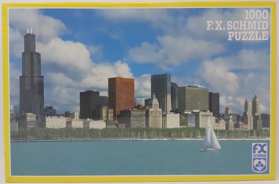 Puzzle F. X. Schmid pezzi 1000 Puzzle F. X. Schmid pezzi 1000 "Chicago Skyline" Anno 1979 (da Collezione)