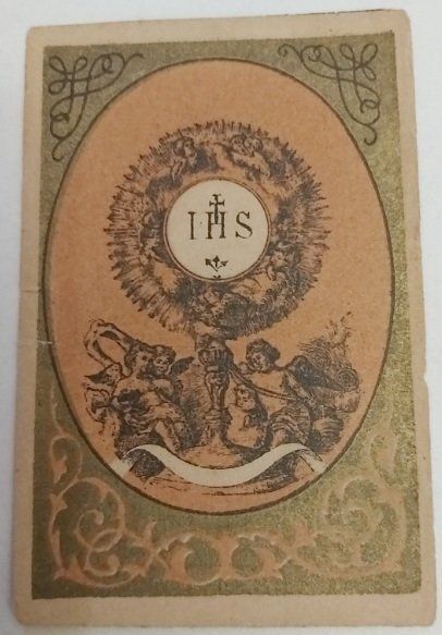 Santino Holy Card Comunione Pasquale Parrocchia S. Martino di Legnago 1889