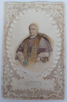 Santino Holy Card Merlettato Immagine Religiosa Sa Sainteté Pie IX Papa Pio IX Santino Holy Card Merlettato Immagine Religiosa Sa Sainteté Pie IX Papa Pio IX
