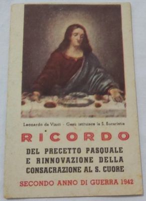 Santino Timbro Cappellano Militare Libretto Religioso Ricordo del Precetto Pasquale 1942 Santino Timbro Cappellano Militare Libretto Religioso Ricordo del Precetto Pasquale 1942