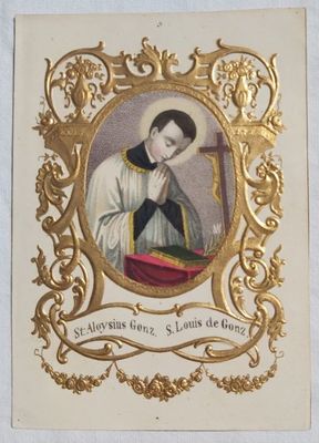 Santino Holy Card Decori in Rilievo Oro S. Louis San Luigi di Gonzaga Santino Holy Card Decori in Rilievo Oro S. Louis San Luigi di Gonzaga