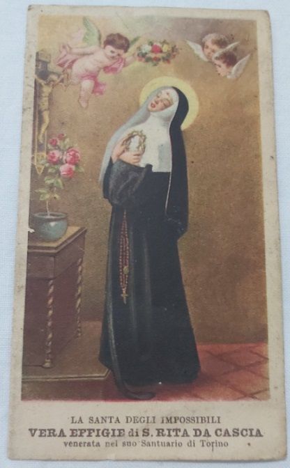 Santino La Santa degli Impossibili Vera Effigie di S. Rita da Cascia Santuario di Torino Primi del '900