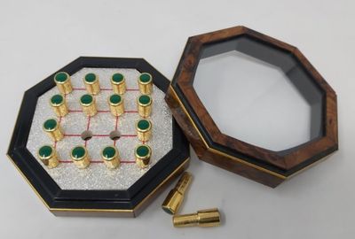 Gioco Solitario Cinese a 16 Pedine Legno Vetro d'Arredamento Gioco Solitario Cinese a 16 Pedine Legno Vetro d'Arredamento