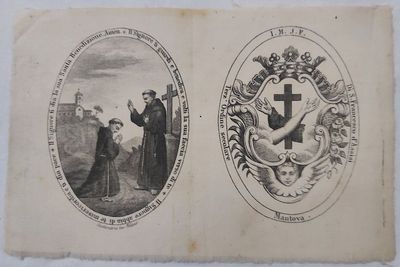 Scapolare in Stoffa Benedizione San Francesco Terz'ordine Secolare I. M. J. F. Mantova Scapolare in Stoffa Benedizione San Francesco Terz'ordine Secolare I. M. J. F. Mantova