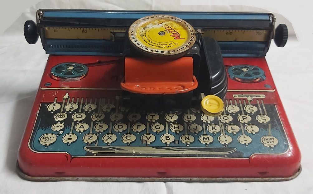 Gioco Latta Macchina Scrivere Toy Typewriter Mettype Junior Workin Toy 1950s Gioco Latta Macchina Scrivere Toy Typewriter Mettype Junior Workin Toy 1950s