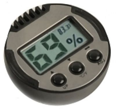 Igrometro Digitale Tondo Nero Misuratore Umidità QH2 Igrometro Digitale Tondo Nero Misuratore Umidità QH2