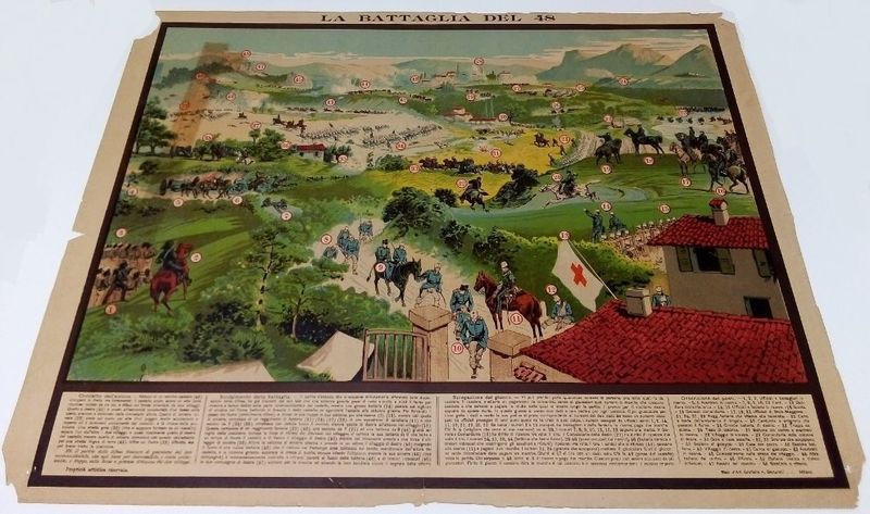 Giuoco La Battaglia del 48 - Bertarelli cm 49x62 Cromolitografia Originale 1920