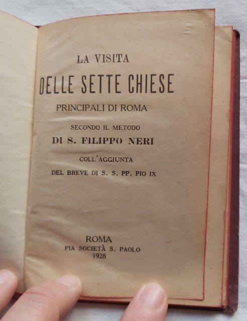 Libretto S. Eligio La Visita delle Sette Chiese Principali di Roma Anno 1928