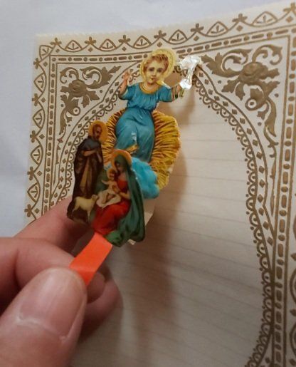 Letterina Natale Non Scritta con Tiretto per Effetto Pop-up 3D Anni '30 Letterina Natale Non Scritta con Tiretto per Effetto Pop-up 3D Anni '30