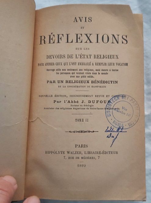 Libro Book Livre Avis et Réflexions sur les Devoirs de l'Etat Religieux par un Religieuse Bénédictin 1899 Libro Book Livre Avis et Réflexions sur les Devoirs de l'Etat Religieux par un Religieuse Bénédictin 1899