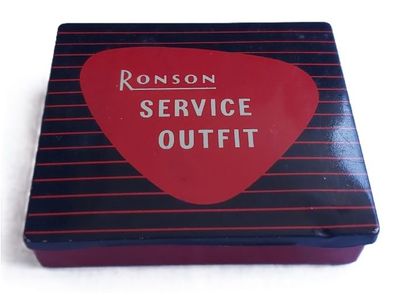 Kit Ronson Service Outfit Tin Box Scatolina Latta Kit Riparazione Accendini