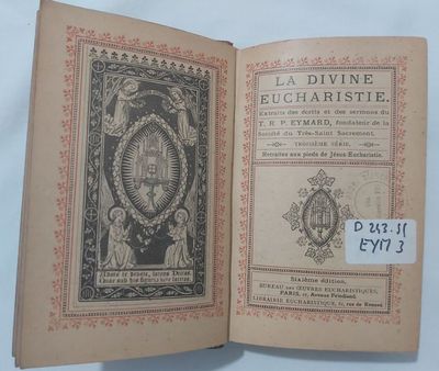 Libro Libro "La Divine Eucharistie" (lingua francese) Biblioteca dei Padri Bianchi Roma 1895 P. J. Eymard